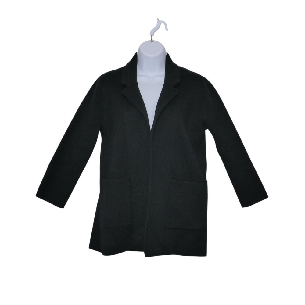 J. Crew Sophie ? Sweater Blazer Black Knit Jacket Open Front Cardigan Size XS